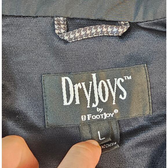 DryJoys by FootJoy Performance Rain Vest L Houndstooth Black Gray Windproof EUC - Picture 4 of 8